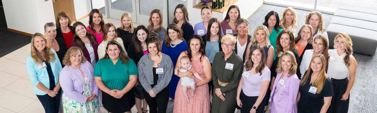 overhead shot of the group of women at She Leads Summit