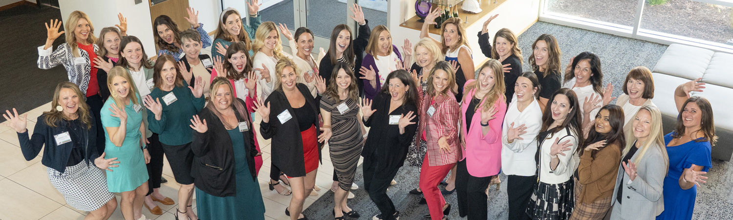 overhead shot of the group of women at She Leads Summit